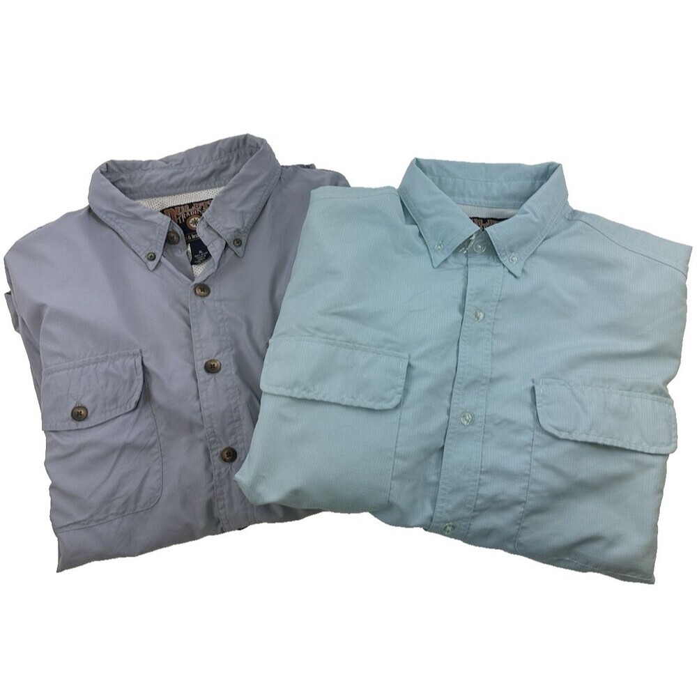 Duluth Trading Co Vented Fishing Shirts 2 Button Long Sleeve Flap Pockets Men XL